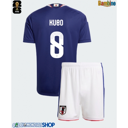 Maglie da calcio Giappone Takefusa Kubo #8 Prima Maglia Bambino Mondiali 2026  Manica Corta + Pantaloni corti)